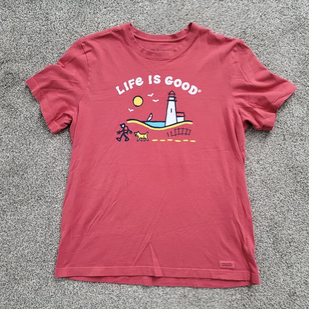 Men's Life is good t-shirt with Lighthouse Large